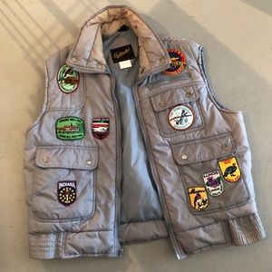 Vintage Puffer Vest with Patches